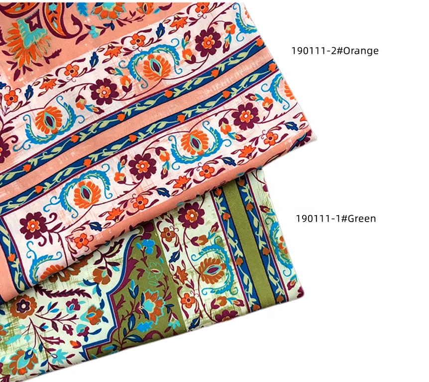 100% Viscose Printed Woven Fabric for Dress Skirt Shirt