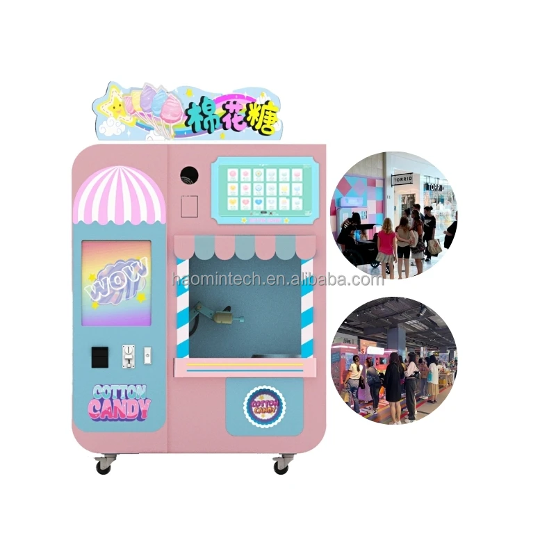 Automatic Cotton Candy Machine for 60 Kinds of Flower Pattern More Payment Cotton Candy Vending Machine for Business