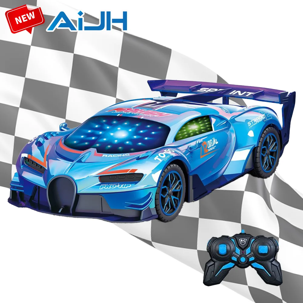 AiJH 1:16 Remote Control Racing Car With Light Battery 5 Channel Small Super Sport Rc Car Toy For Kids