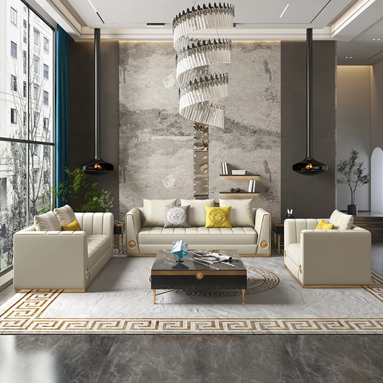 Italian design Leather sofa set elegant luxury art lounge chesterfield sofa set furniture italian design modern 3 seater sofas