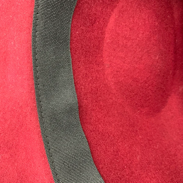 Wholesale New Trendy Ladies Dark Red 100% Wool Felt Women Flat Brim Handmade Wide Brim Jazz Fedora Hat  With Ribbon Rope