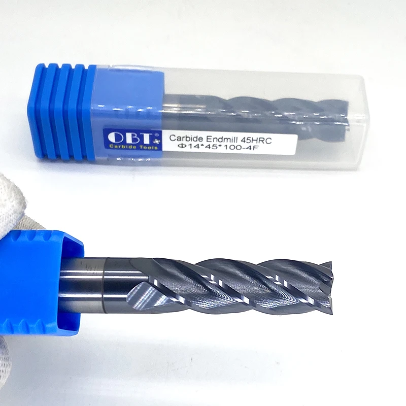 Fresa CNC 45/55/63/65 HRC 2/3/4 Flute Square Flat Ball Nose Corner Radius Milling Cutter