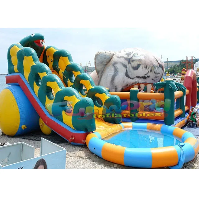 Amazing outdoor playground toboggan gonflable juegos inflables acuaticos inflatable water slide with pool