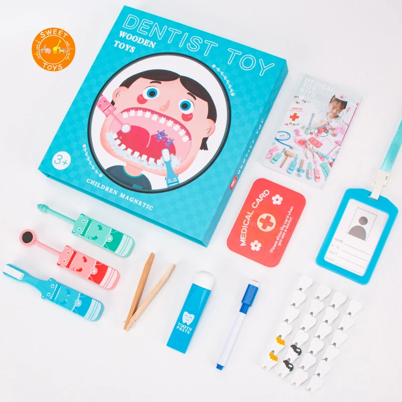 Kids simulation medical tooth extraction play house small dentist role play doctor equipment toys  montessori tducational  toy