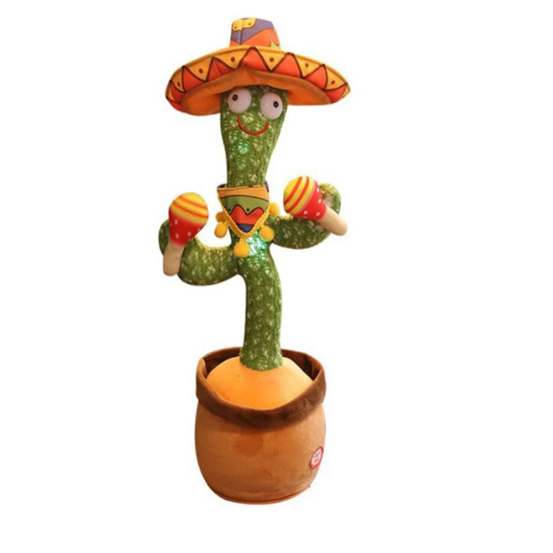 LED Light Stuffed Dancing Cactus Doll Toys Talking Singing Cactus Toys for Girls Boys