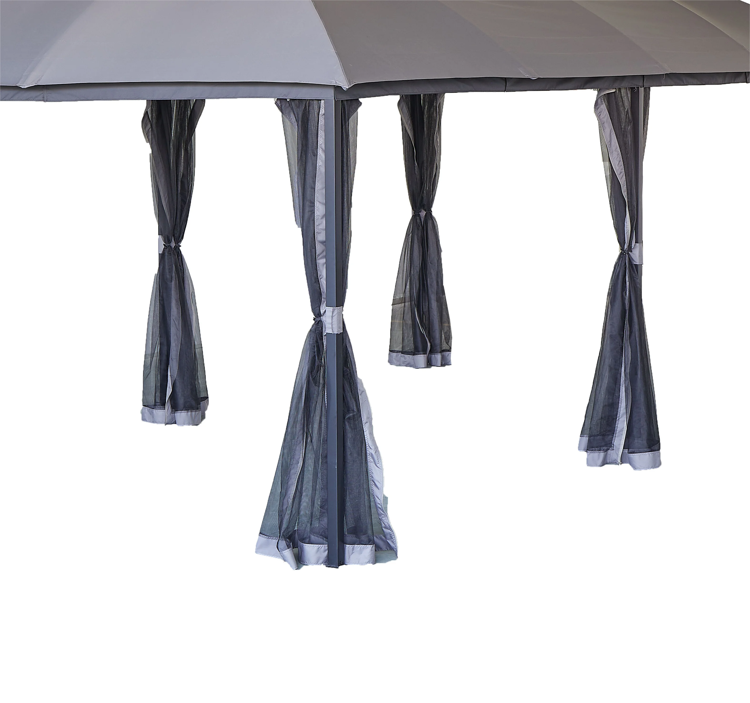 10x16 rectangle soft proof with 2-tier design and netting patio garden wooden aluminum metal gazebos pavilion for sale