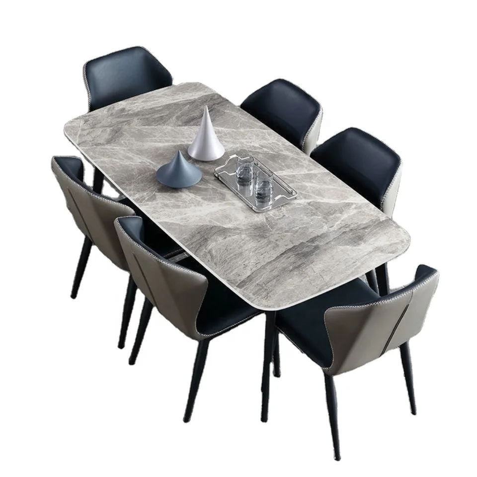 China Supplier Hot Sale Sintered Stone Rectangle Dining Room Table Sets 8 Modern Table For Dinner