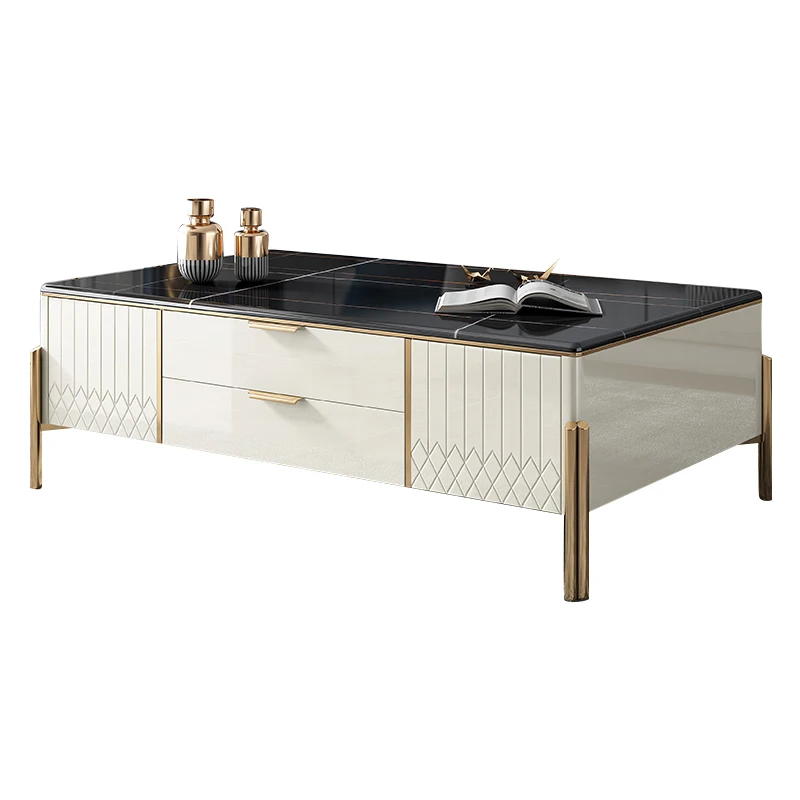 
Light luxury modern simple marble/rock board home Tea table combination 