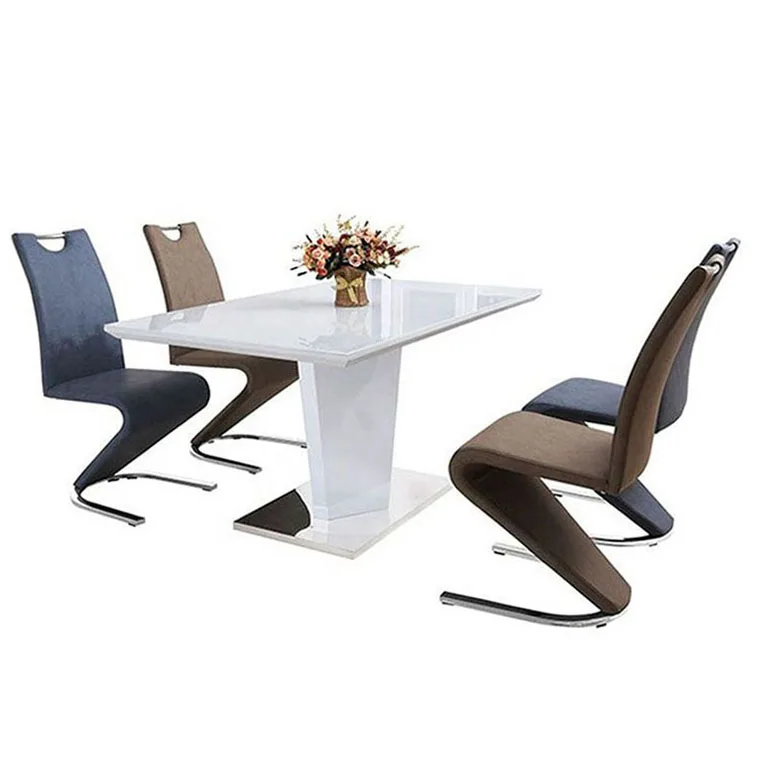 
High Top Dining Table And Chairs With 4 Price Glass 6 Set Of Four Tables Comedores Modern Simple Chair Cheap Room 