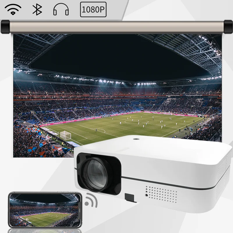 Смарт-проектор CR61, Android, 4000 люмен, встроенный проектор HD1920 * 1080 для домашнего кинотеатра, поддержка 4K