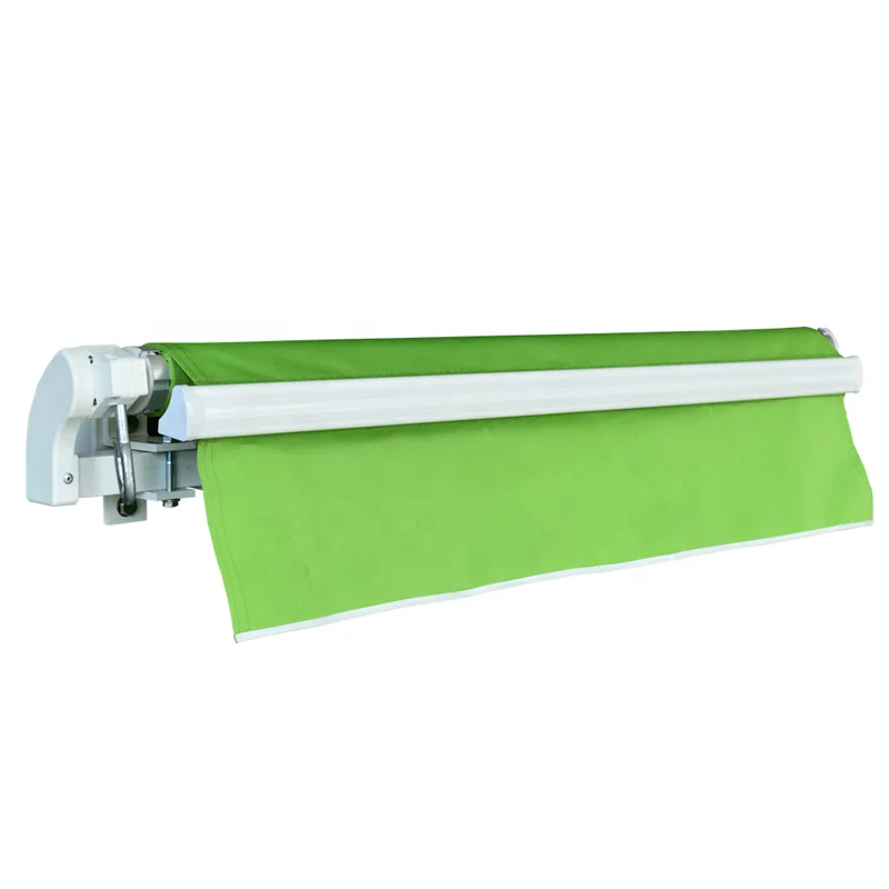 12x10FT 3.6x3M Retractable Aluminum Polyester Patio Sun Shade Awning Cover With UV & Water-Resistant Fabric and Crank Handle