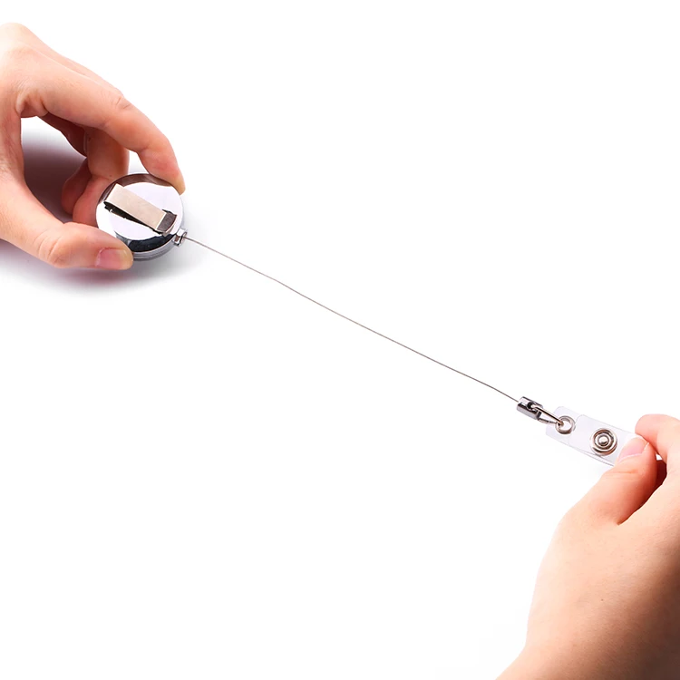 Silver Color ID Card Badge Reel Holder Clip, Retractable With Waist Buckle, Nylon Rope,hospital Nurse Office Favor, Quality