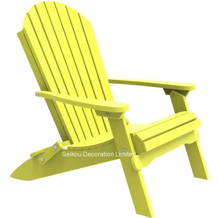 
SET OF 2 Outdoor Wooden Adirondack folding Chair in yellow color 