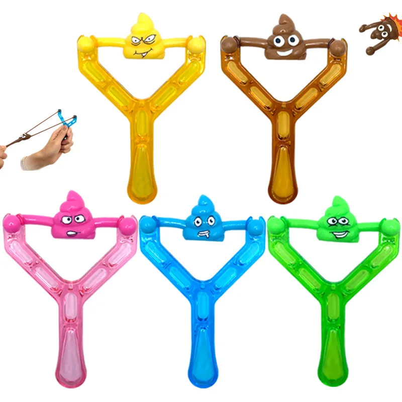 Novelty Catapult Slingshot Sticky Flying Poop Ejection Fidget Toy for Kids