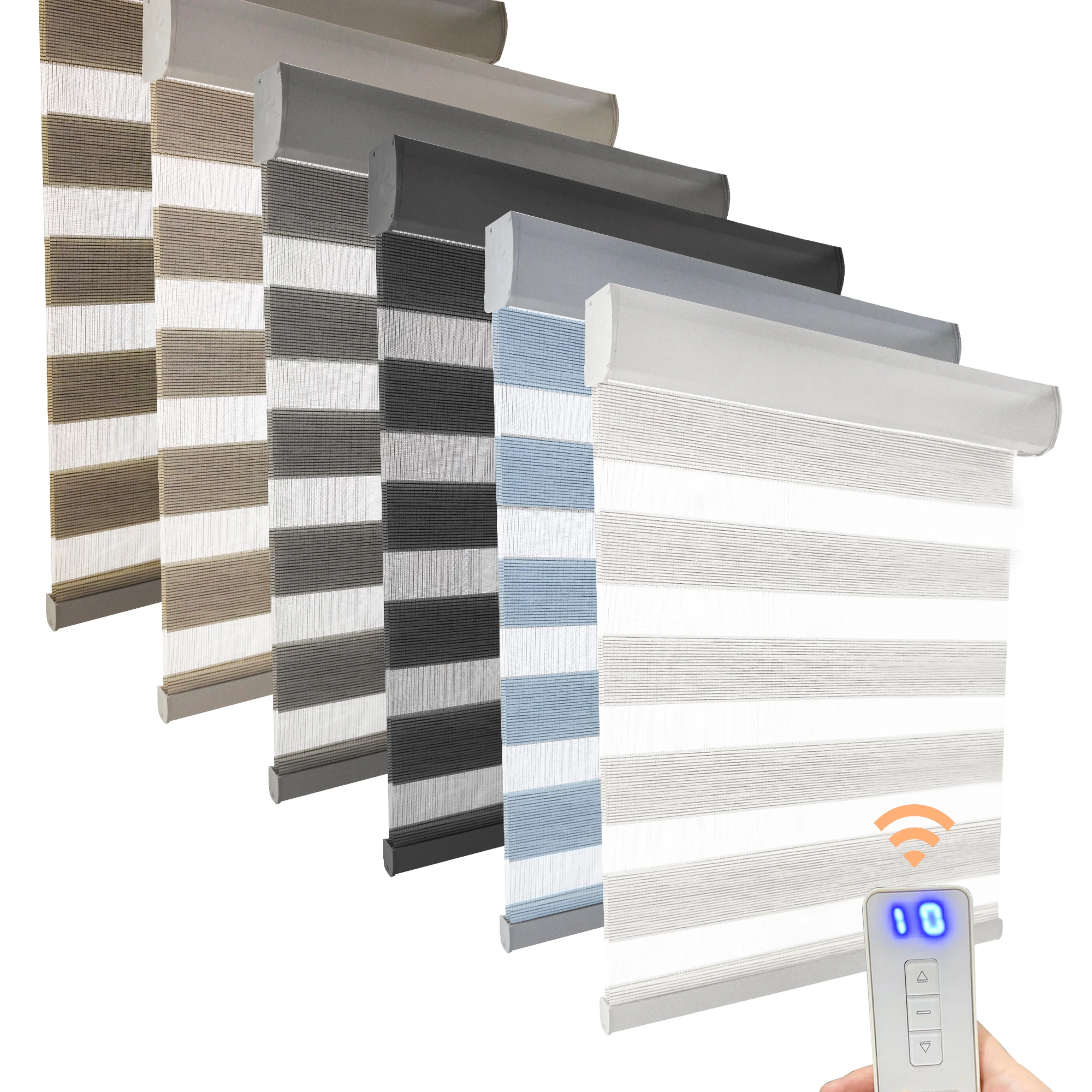 navy motorized profile roller fabric accessories indoor day and night zebra blind