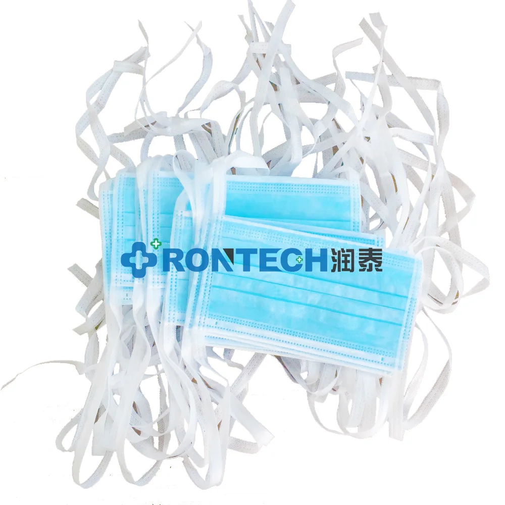 Factory hot sale full automatic 3/4ply Ribbon Surgical Face ties Masks making