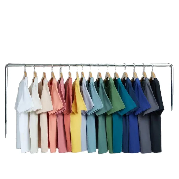 Wholesale Short Sleeve Round Neck Print White Shirt Mens Blank T-Shirt 270GSM 100% Cotton Plain Custom  Tshirt