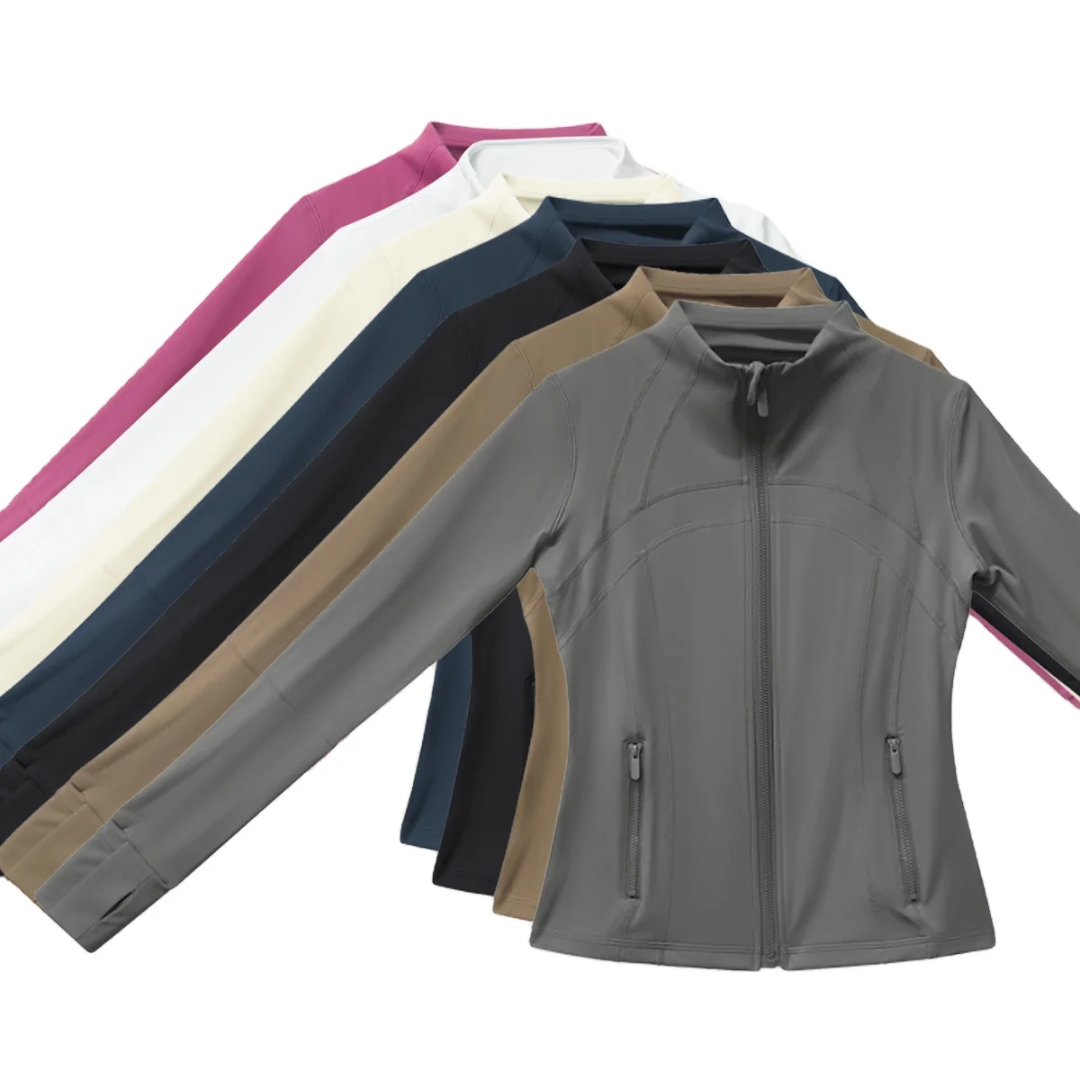Lulu sportswear jackets jumper Zipper closure Slim Fit long sleeve activewear track coat for running athletic yoga