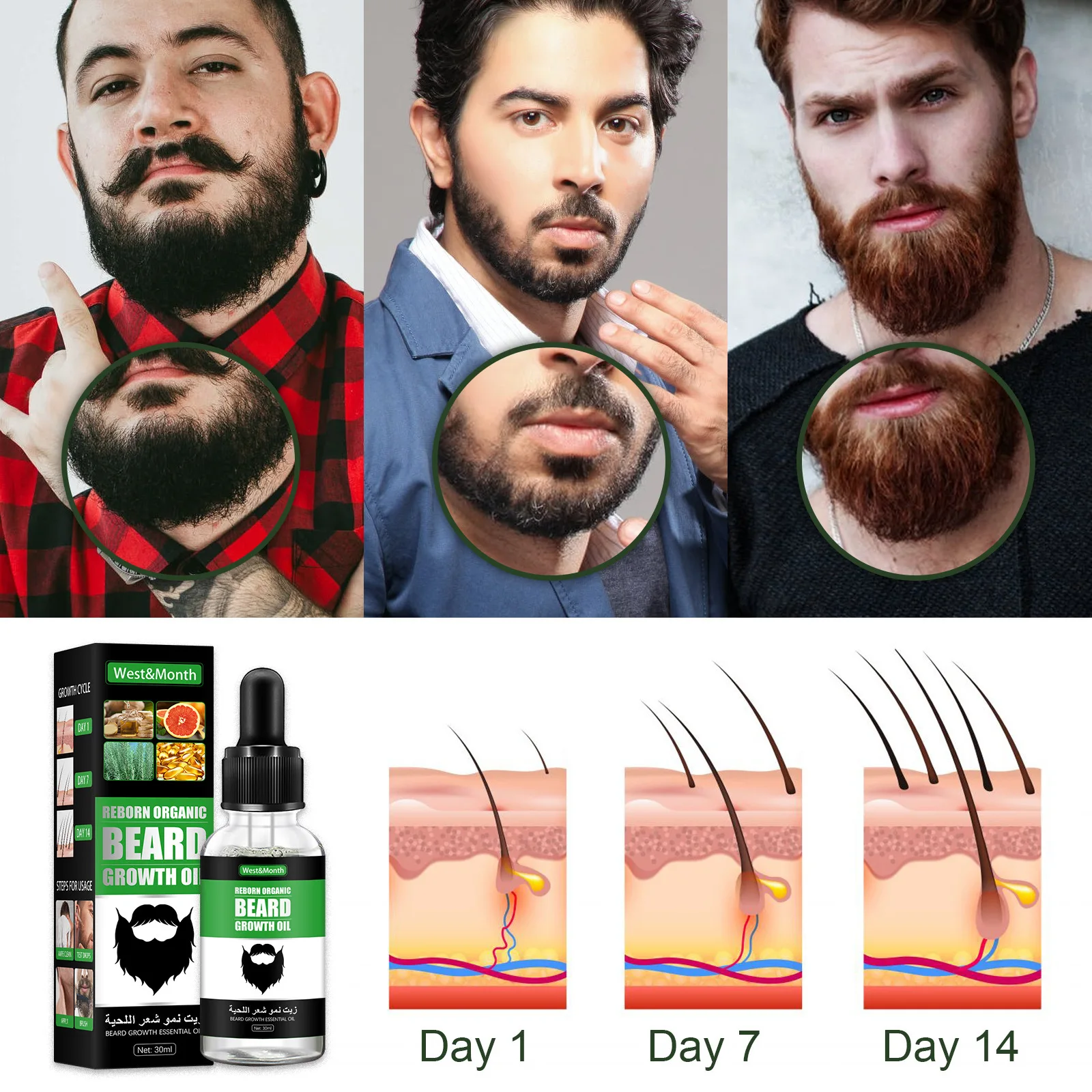 Private Label Organic Beard Oil Moisturizing Facial Hair Growth Balm And Serum Cream For Beard Care