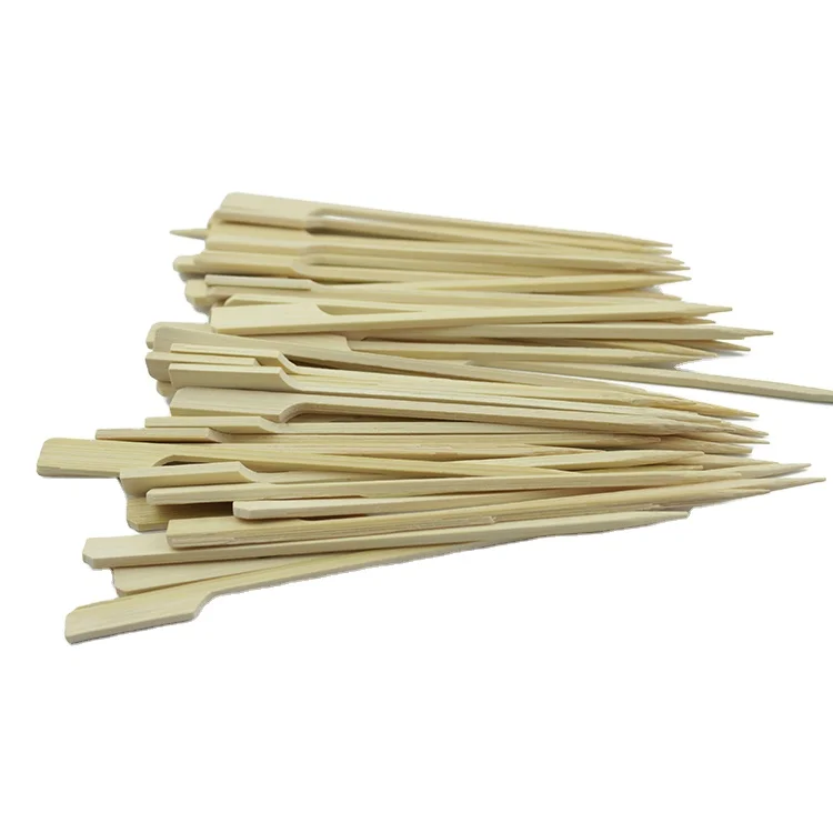 Chinese Bbq Skewer Wholesale Flat Natural Skewers Bamboo Sticks