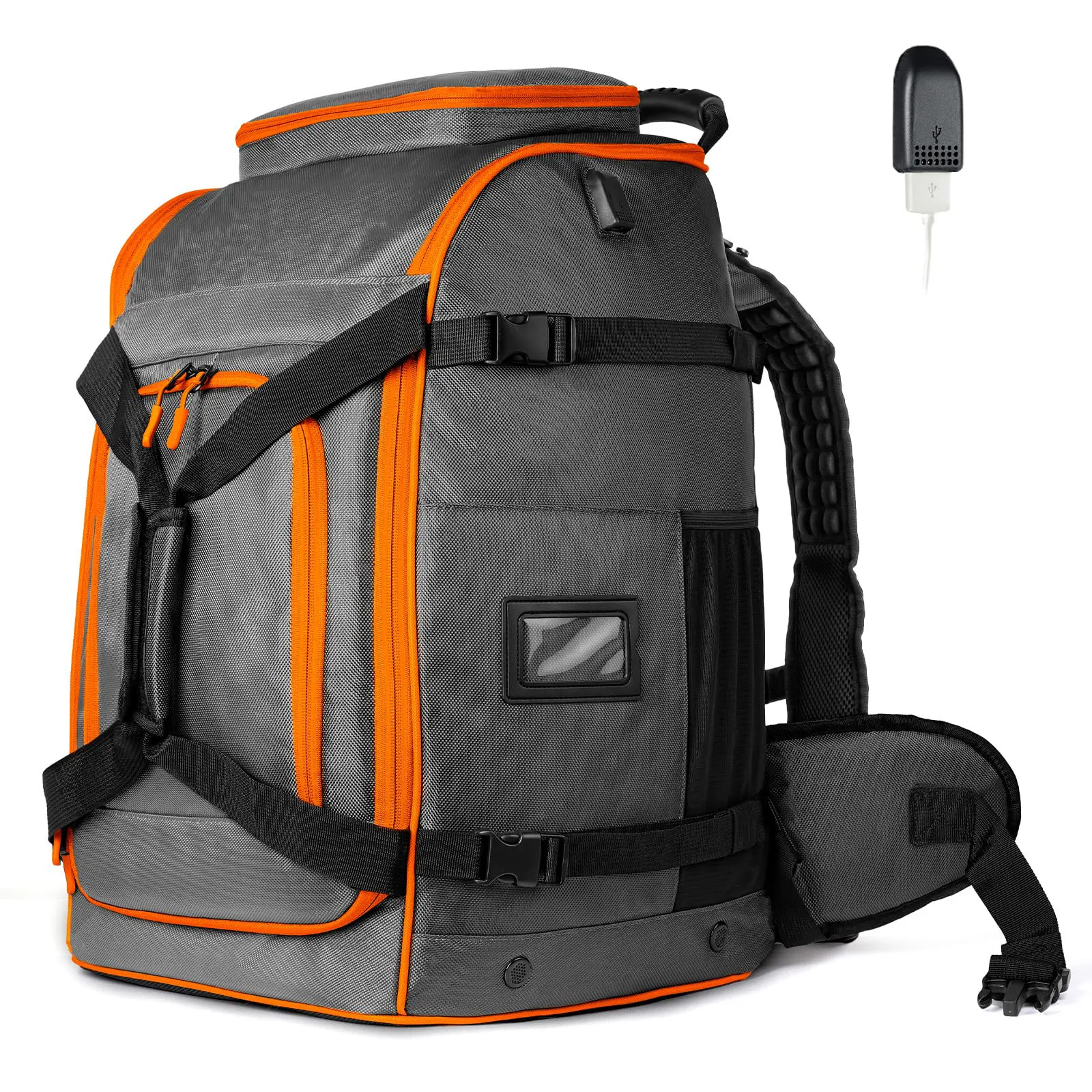 Waterproof Durable Ski Equipment Air Travel Adjustable Length Double Padded Rolling Wheels Ski Bag