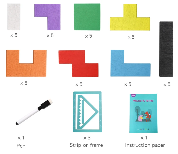 Factory Wholesale Tetri Puzzle Game Educational Toy Wooden Brain Blocks Puzzle For Kids