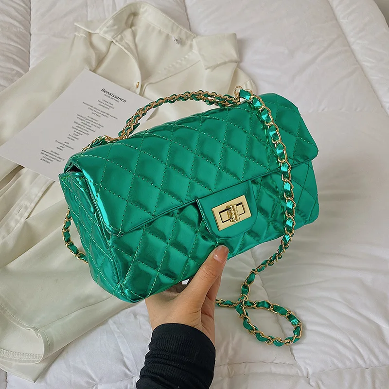 New Design Shimmer Glossy Women Handbags Luxury Designer Candy Ladies Colorful Crossbody Bags Leather Shoulder Sling Purse Bags