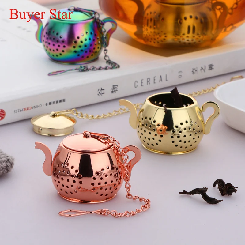 Stainless Steel 304 Teapot Shape Tea Ball Strainer Loose Leaf Tea Drain Infuser Filter