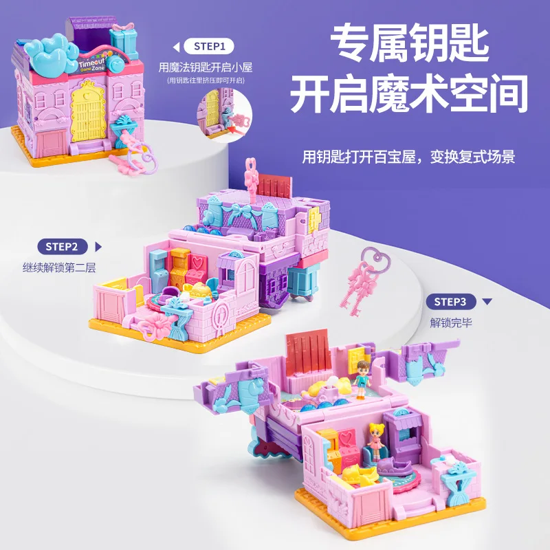 2024 New Product Hot Sale Doll House Toys For Kids Girls Miniature Dollhouse Princess Doll Plastic Play House