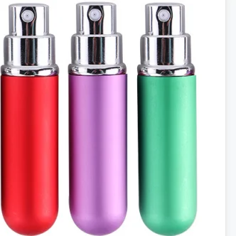 5 ml round head cosmetic packing bottle mini portable electrochemical aluminum perfume spray bottles