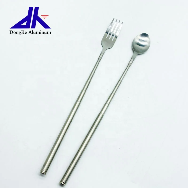 Extension Camping Forks And Spoons BBQ Tool Stainless Steel Telescopic Pole For Outdoor Picnic Family Party