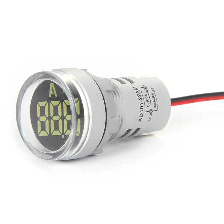22MM 100A AC White Single LED Indicator Digital Ammeter Meter AD101-22TM