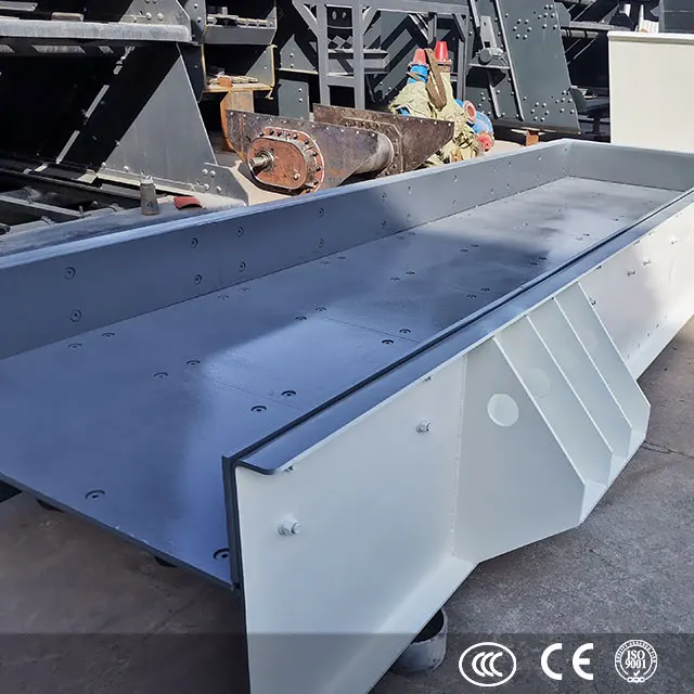 Low cost stainless steel grizzly hopper linear vibrating feeder for stone crusher