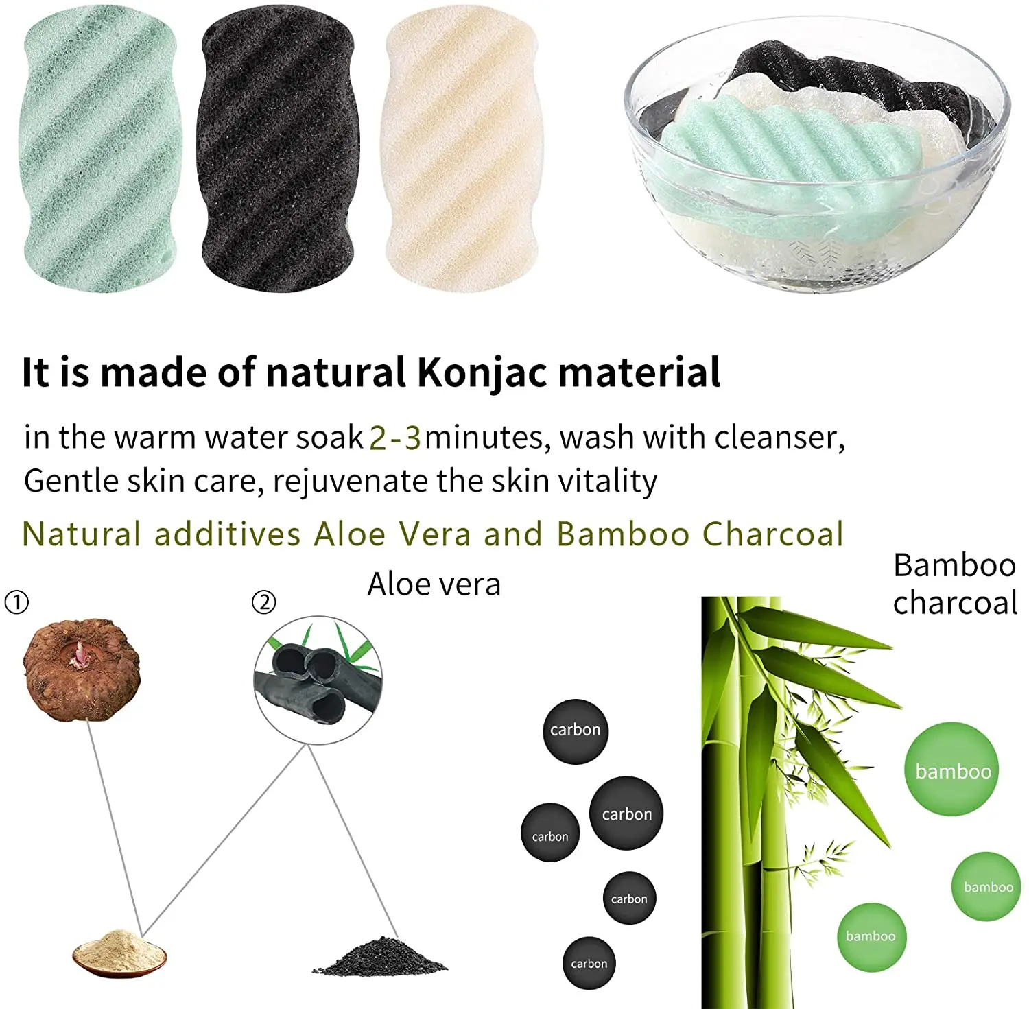 Высококачественный Отшелушивающий скребок konjac из органической целлюлозы для чистки лица гипоаллергенный всех типов кожи