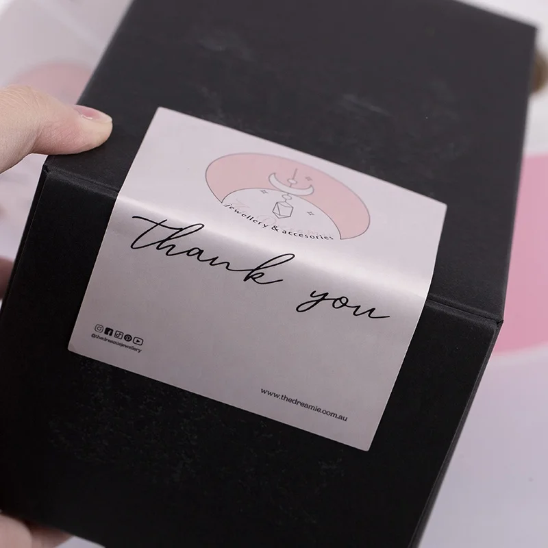 wholesale custom private logo self adhesive box seal labels waterproof synthetic paper printing labels