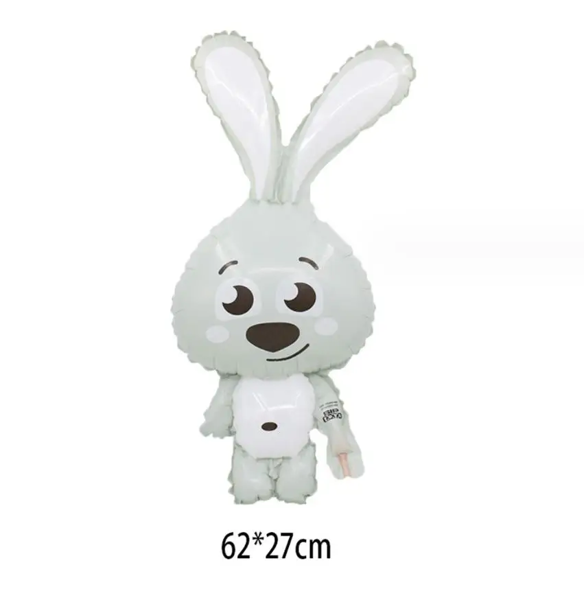 Happy Easter Balloons Bunny Carrot Shaped Mylar Foil Balloons 32IN Rabbit Baby Shower Animal Farm Themed Party Decorations