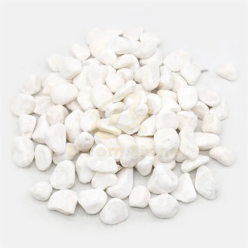 Decorative White Stone Chippings Quartz snow white gravels stone for garden