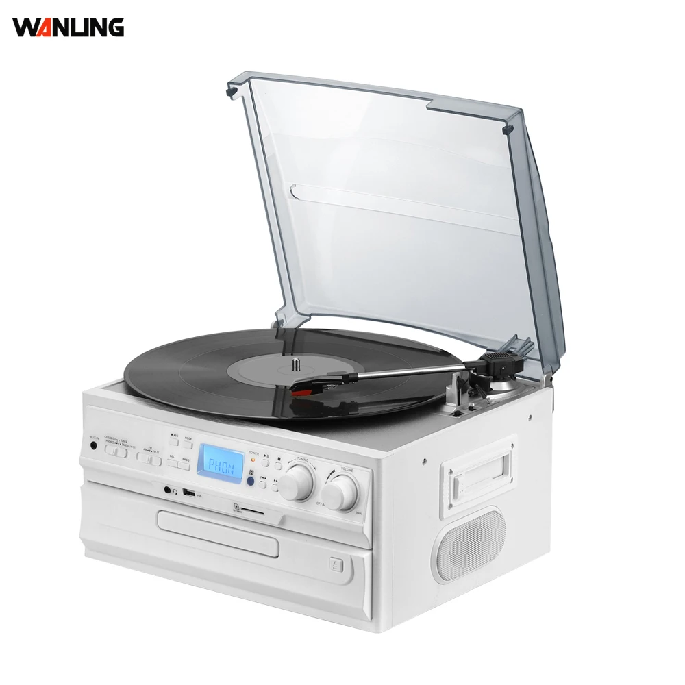 professional home audio music system AM FM Radio retro gramophone turntable cd record cassette radio player