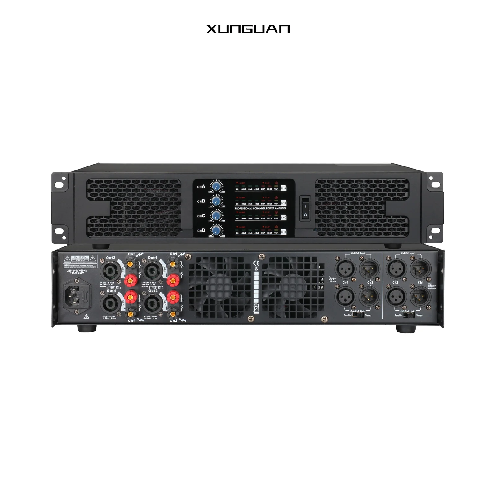DS4600/DS4800 Высокое Качество 4-канальный 2U DSP аудио усилитель мощности Профессиональный 600W/800W * 4CH для сцены караоке