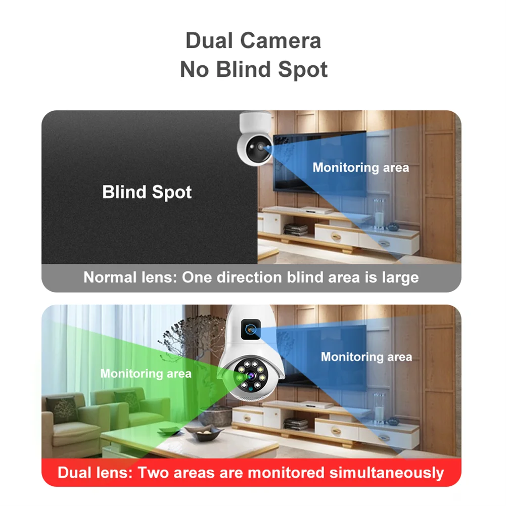 Smart Home Dual Lenses Night Vision Guangzhou PTZ IP Camera E27 other camera accessories Door Video Security Camera