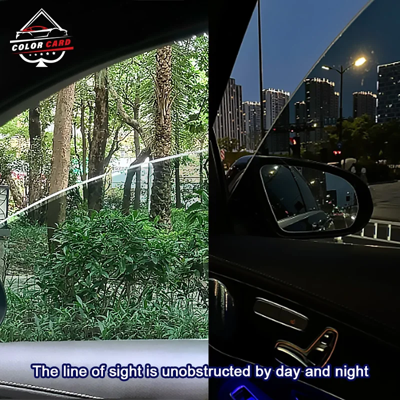 COLOR CARD Carbon Film HD Series Glass Armor UVR 99% Ceramic High Insulation Film Data VLT5% Car Window Tint Film 1.52*30m