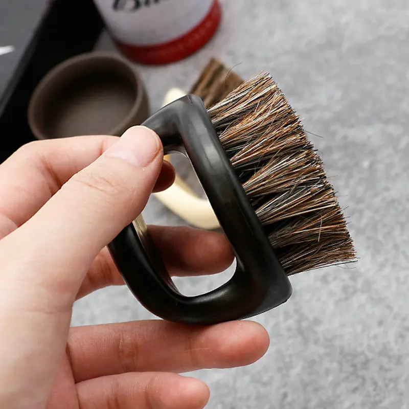 Мужская щетка для лица щетка лошадь щетина костяшки щетка для волос для парикмахерской незаменимый инструмент