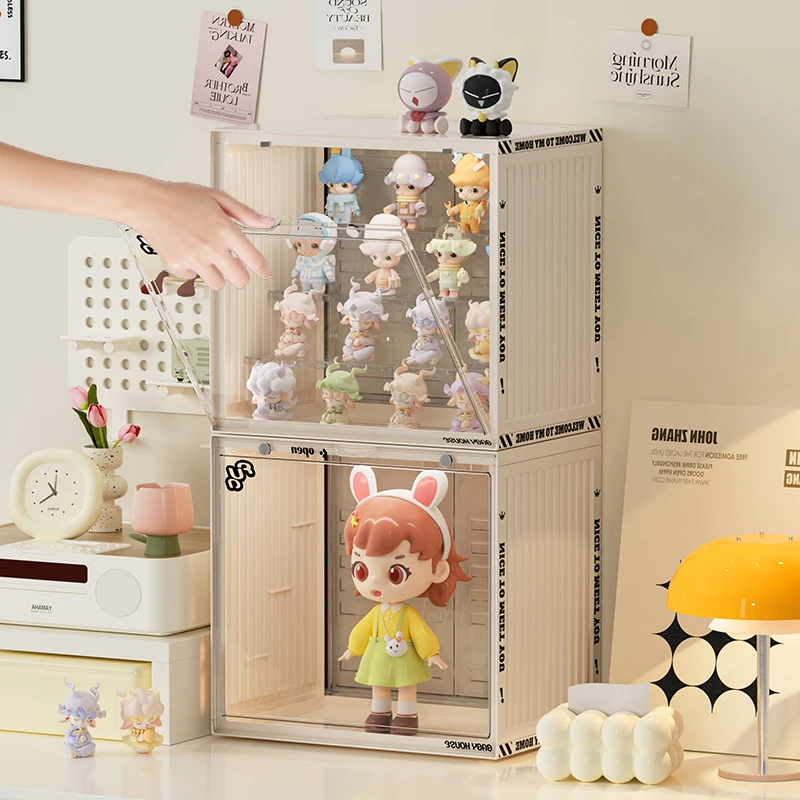 POPART ручной работы акриловый контейнер круглый слепой ящик витрина для хранения Лего и мелочей из пластика