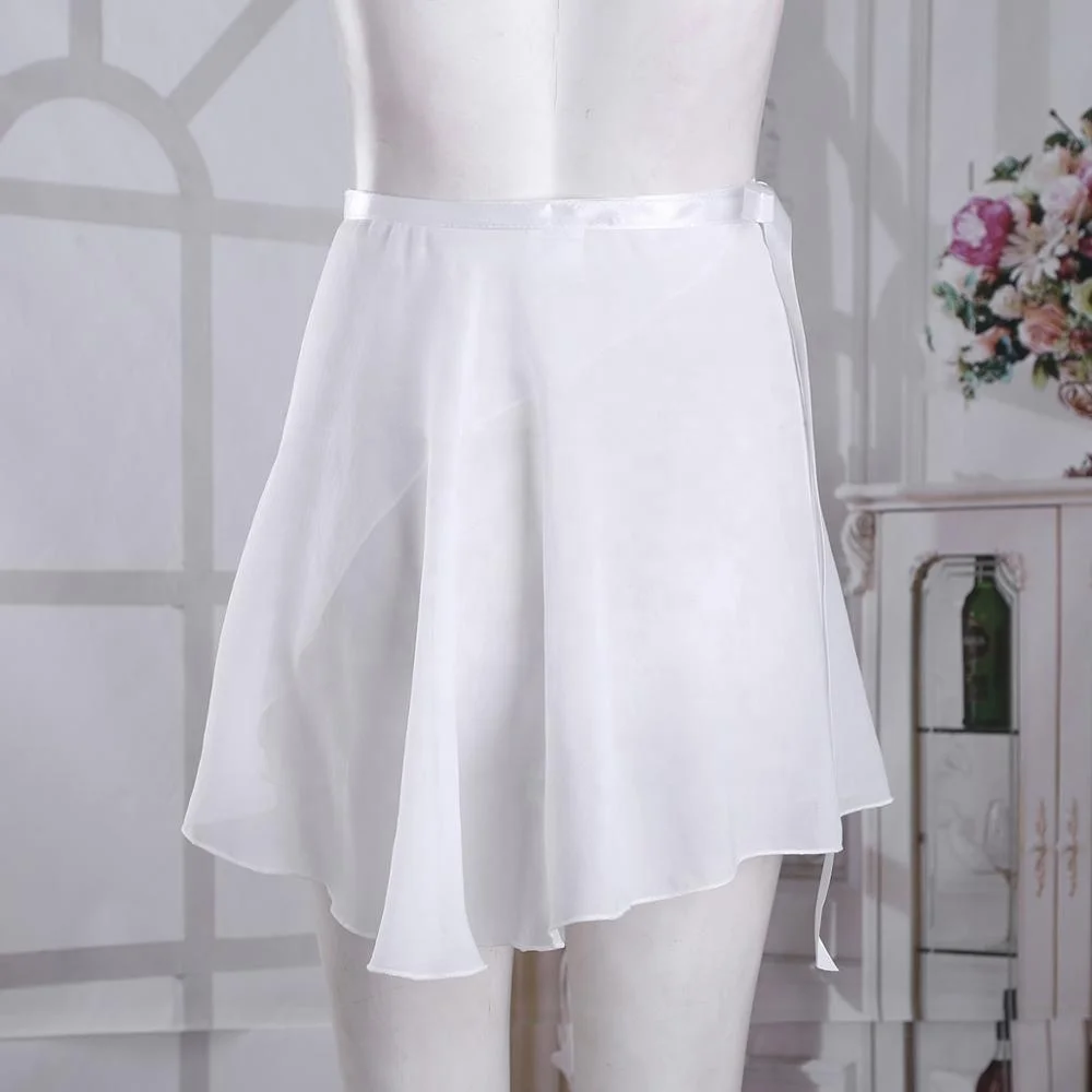 Adult Ladies Training+Dancewear Dance Skate Wrap Over Scarf Chiffon Ballet Wrap Skirt With adjustable Waist Tie For Women