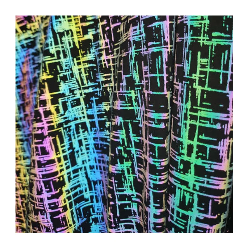 dog clothing rainbow fabric/ pet clothing fabric/glow-at-night pet clothing fabric