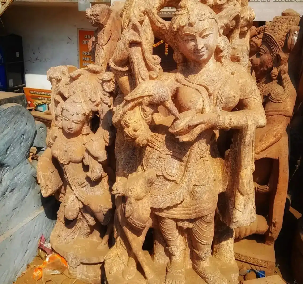 Hand carved stone buddha of outdoor decor thai female buddha sitting sculpture stone carving sculpture