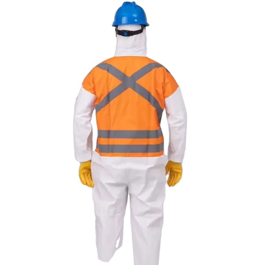Customized Disposable Waterproof Chemical SF Non Woven High Visibility Coverall