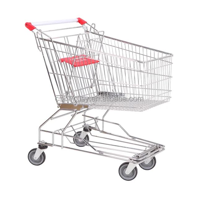 125 LT Asian style Bottom Shelf Grocery Store Wheel Shopping trolley Cart for supermarket shopping trolley with chair