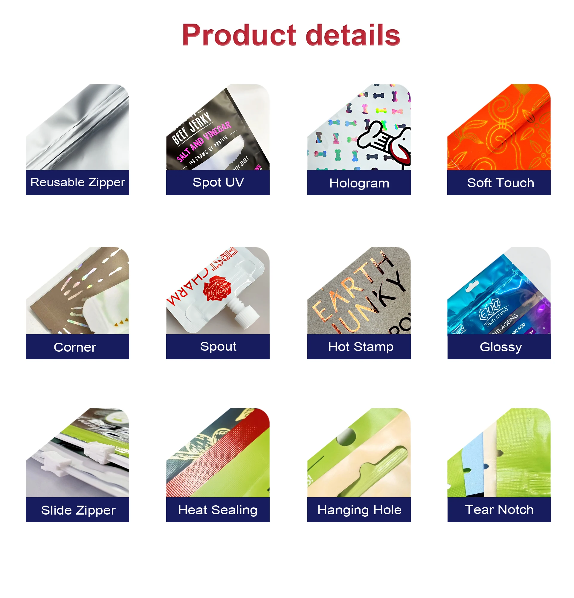 Custom Plastic Bags Smell Proof Bags Mylar Bag Three Side Seal Pouch Holographic Color for Party Favor Food Storage