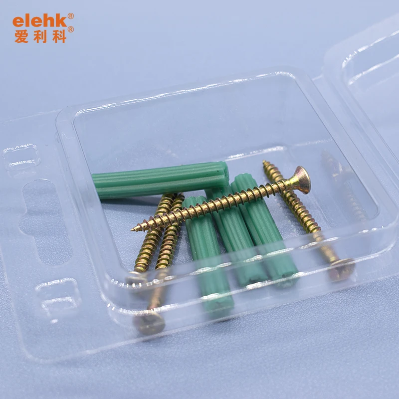 Fastener Manufactory High quality wall plug plastic 7*35 mm green plugs anchor wall pipe plug with screw